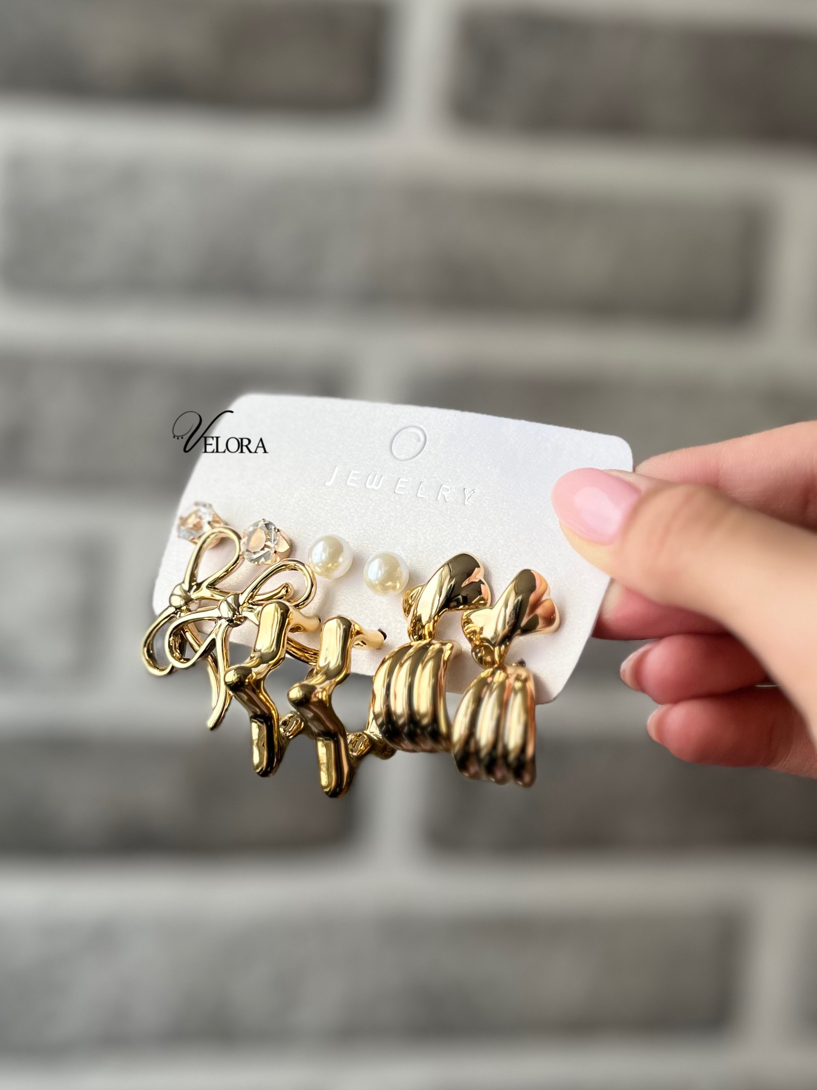 پک گوشواره حلقه ستاره طلایی